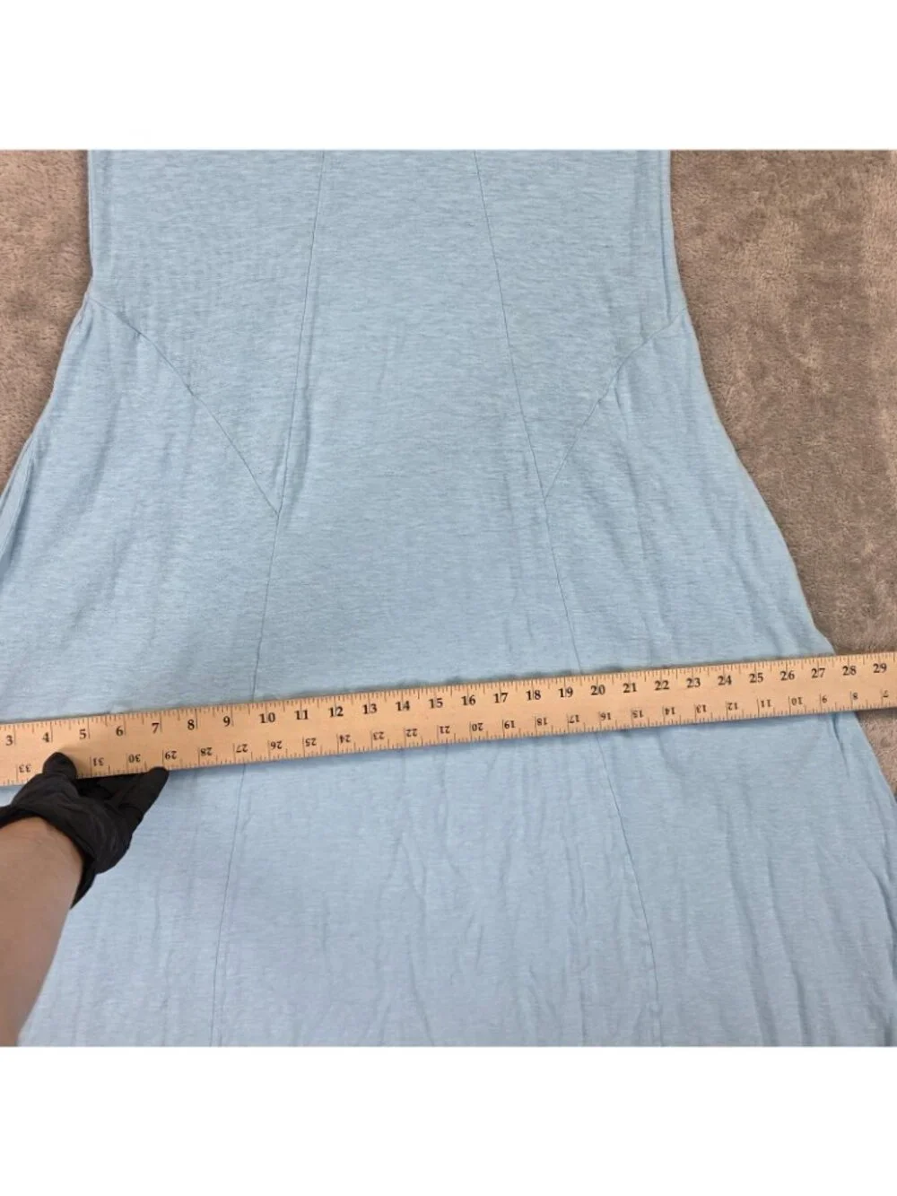 Cut Loose Dress Womens M Blue T-Shirt Seamed Midi Short Sleeve Pockets Casual